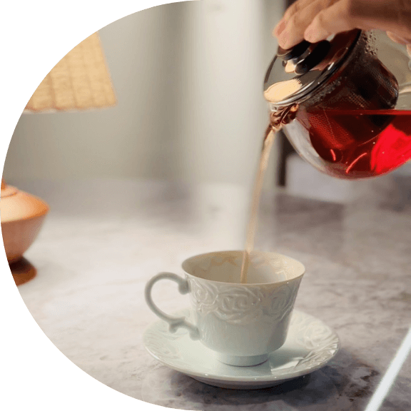 施術後は アフターティーで ほっとひと息